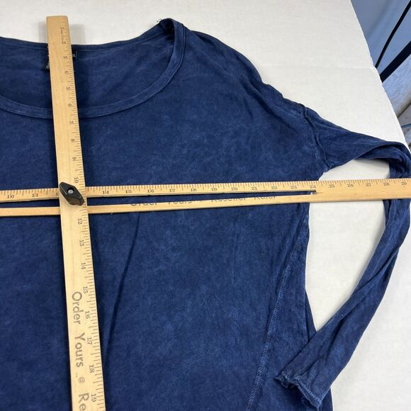 Cynthia Rowley Womens Slouchy Shirt Washed Long Sleeve Blue Pullover Top Large - Picture 7 of 10